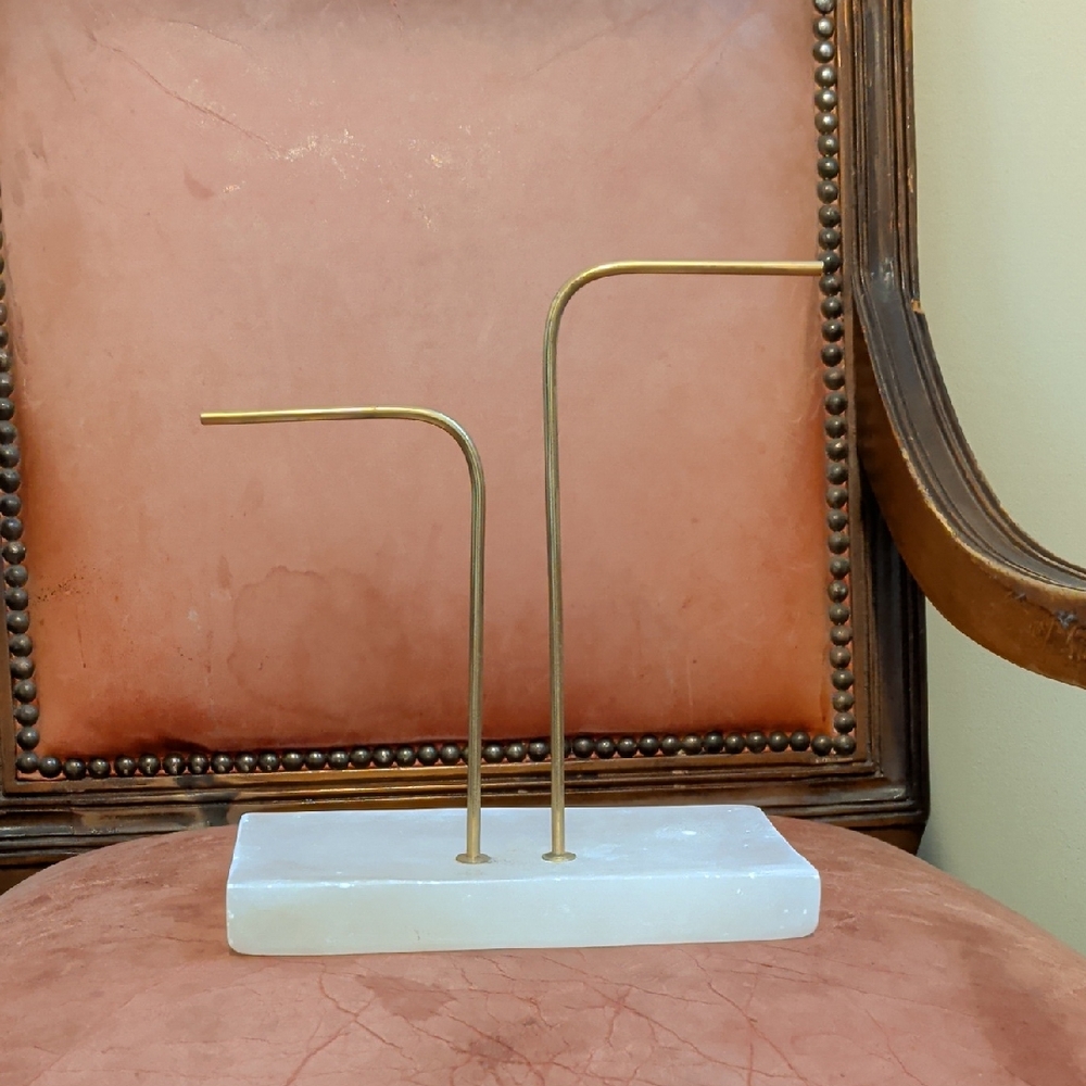 Crate&Barrel Brass and White Accent Stand